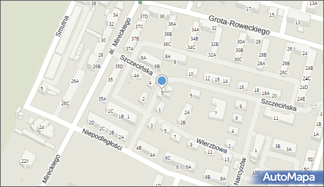 Sosnowiec, Szczecińska, 3, mapa Sosnowca