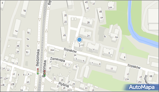 Sosnowiec, Szpaków, 2, mapa Sosnowca