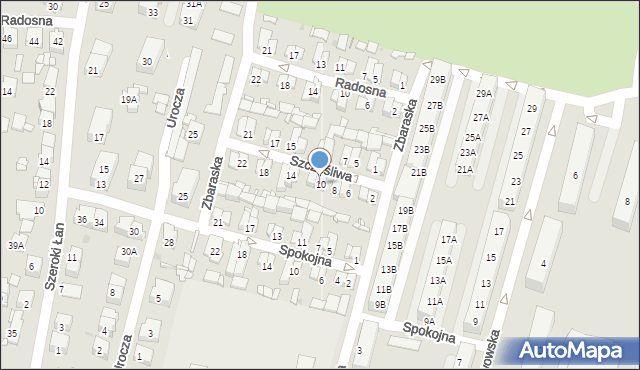 Sosnowiec, Szczęśliwa, 10, mapa Sosnowca