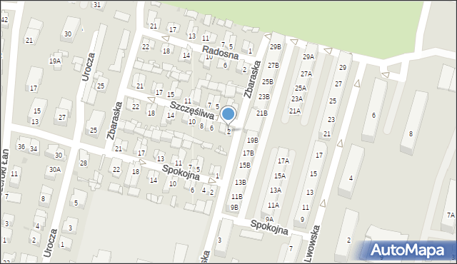 Sosnowiec, Szczęśliwa, 2, mapa Sosnowca