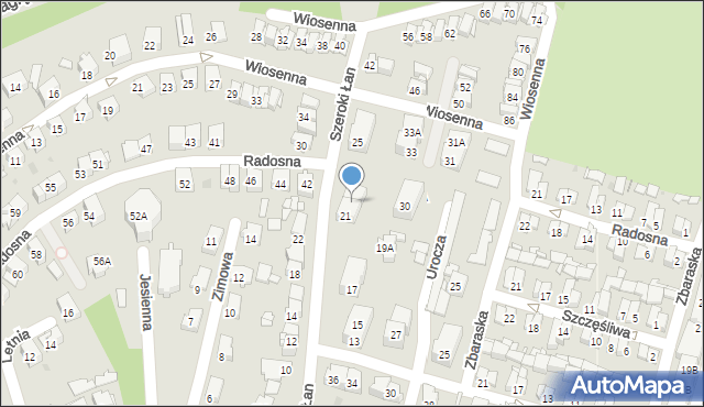 Sosnowiec, Szeroki Łan, 23, mapa Sosnowca