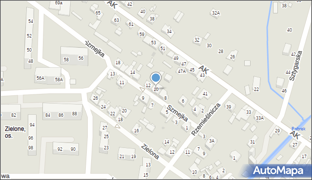 Sosnowiec, Szmejka, 10, mapa Sosnowca