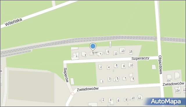 Sosnowiec, Szperaczy, 5, mapa Sosnowca