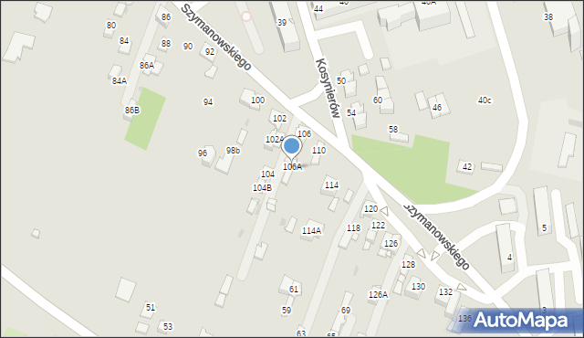 Sosnowiec, Szymanowskiego Karola, 112, mapa Sosnowca
