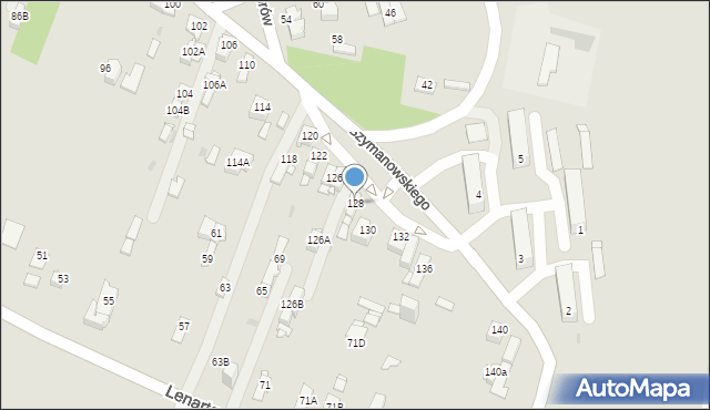 Sosnowiec, Szymanowskiego Karola, 128, mapa Sosnowca