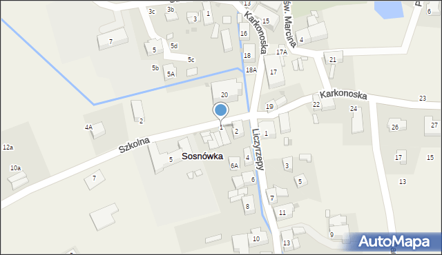 Sosnówka, Szkolna, 1, mapa Sosnówka