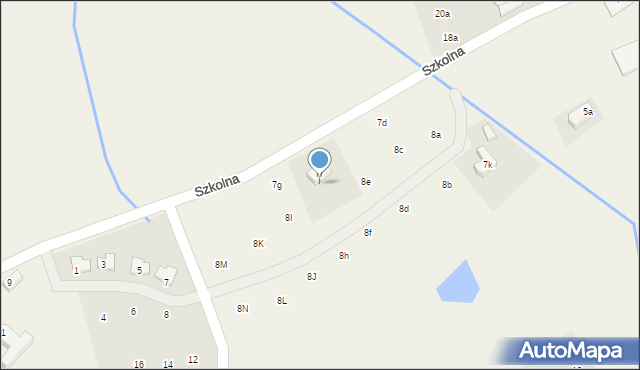 Sosnówka, Szkolna, 8g, mapa Sosnówka