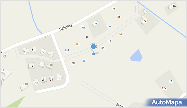 Sosnówka, Szkolna, 8J, mapa Sosnówka