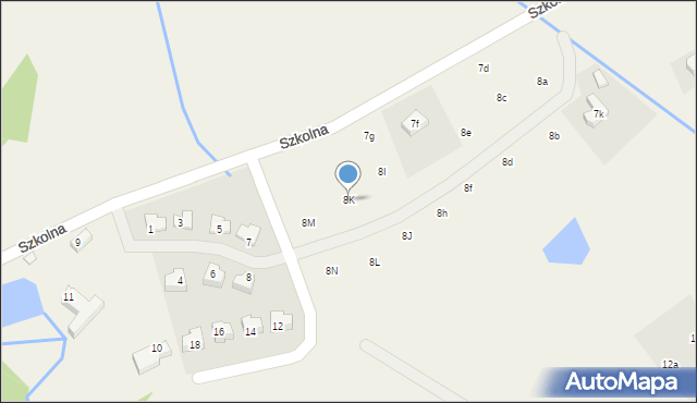 Sosnówka, Szkolna, 8K, mapa Sosnówka