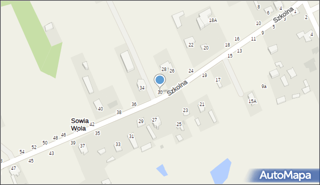 Sowia Wola, Szkolna, 30, mapa Sowia Wola