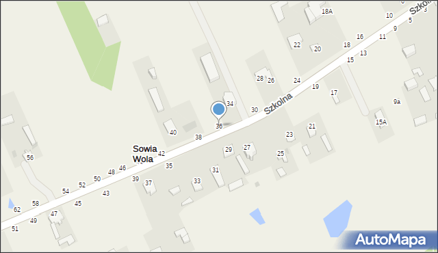 Sowia Wola, Szkolna, 36, mapa Sowia Wola