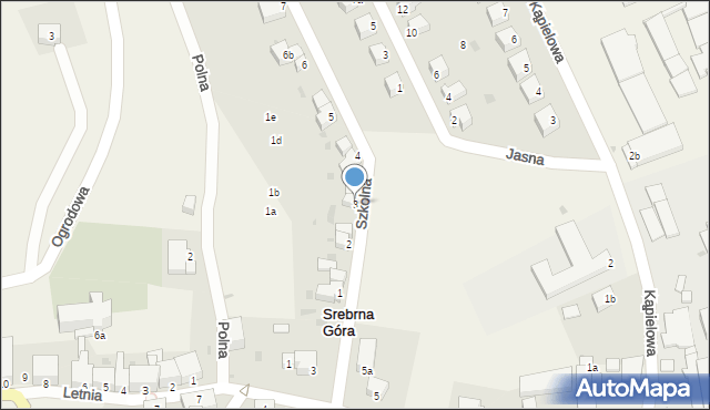 Srebrna Góra, Szkolna, 3, mapa Srebrna Góra