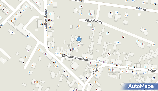 Środa Wielkopolska, Szamarzewskiego Augustyna, 14, mapa Środa Wielkopolska