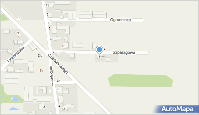 Stara Gadka, Szparagowa, 3, mapa Stara Gadka