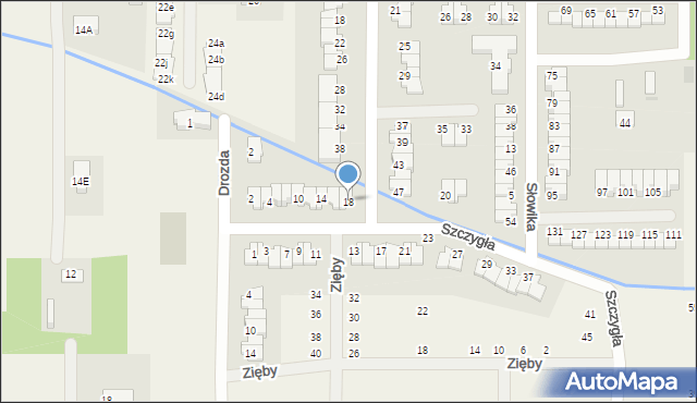 Stara Wieś, Szczygła, 18, mapa Stara Wieś