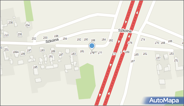 Starcza, Szkolna, 179, mapa Starcza