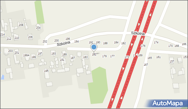 Starcza, Szkolna, 181, mapa Starcza