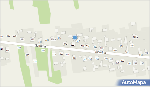 Starcza, Szkolna, 320, mapa Starcza