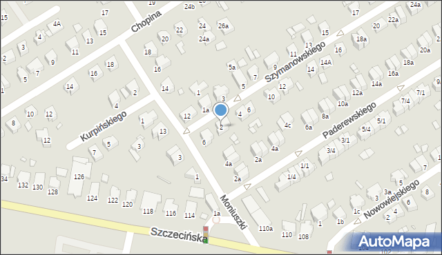 Stargard, Szymanowskiego Karola, 2, mapa Stargard