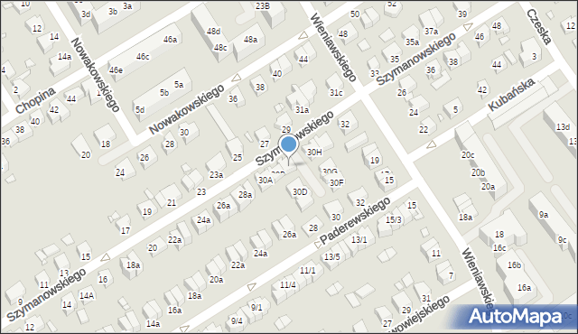 Stargard, Szymanowskiego Karola, 30C, mapa Stargard