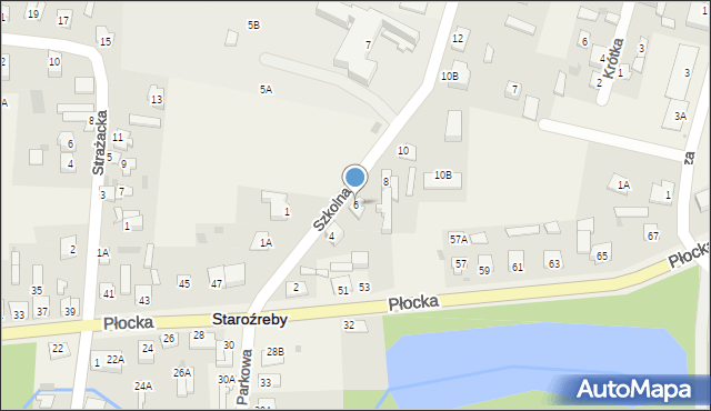 Staroźreby, Szkolna, 6, mapa Staroźreby