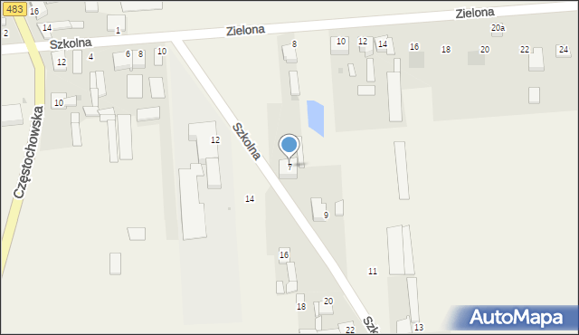 Stary Cykarzew, Szkolna, 7, mapa Stary Cykarzew