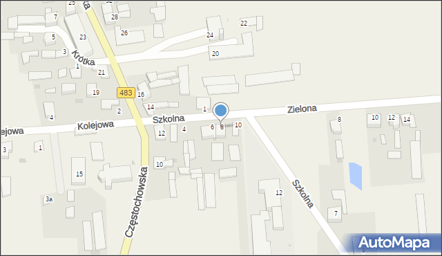 Stary Cykarzew, Szkolna, 8, mapa Stary Cykarzew