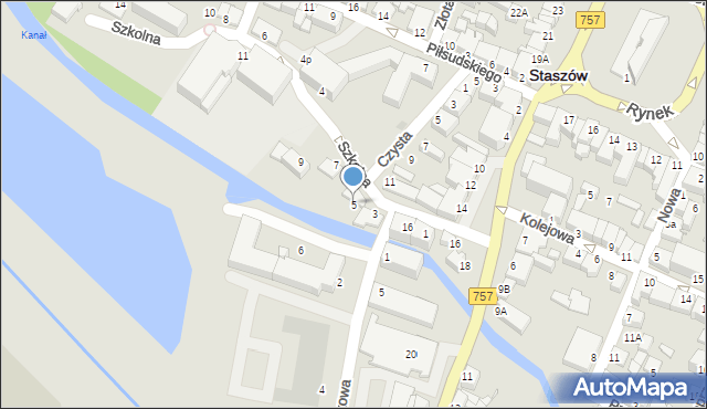 Staszów, Szkolna, 5, mapa Staszów