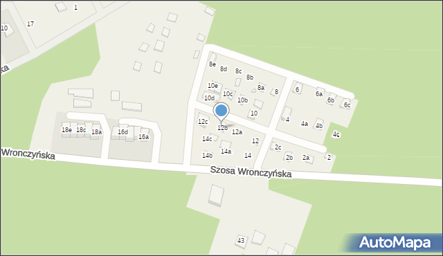 Stęszewko, Szosa Wronczyńska, 12b, mapa Stęszewko