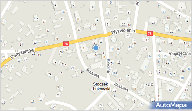 Stoczek Łukowski, Szkolna, 6a, mapa Stoczek Łukowski