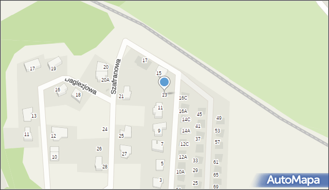 Straszyn, Szafranowa, 13, mapa Straszyn