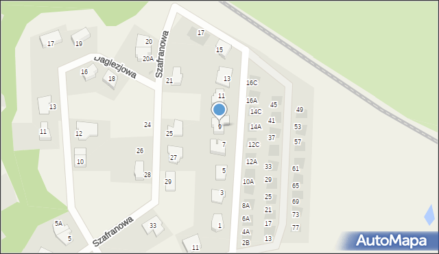 Straszyn, Szafranowa, 9, mapa Straszyn