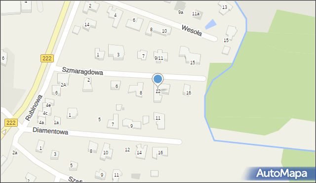 Straszyn, Szmaragdowa, 12, mapa Straszyn