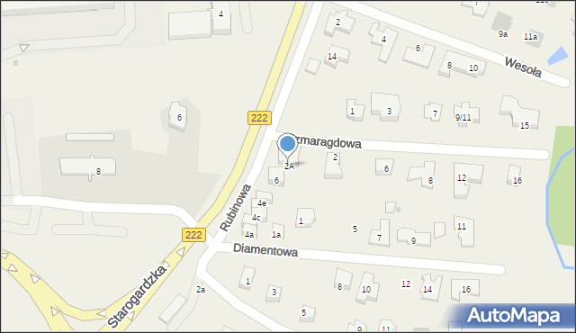 Straszyn, Szmaragdowa, 2A, mapa Straszyn