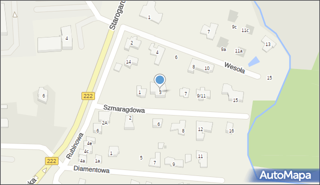Straszyn, Szmaragdowa, 3, mapa Straszyn