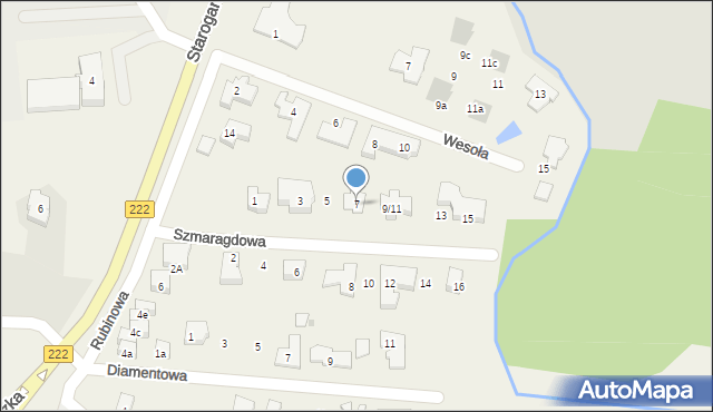 Straszyn, Szmaragdowa, 7, mapa Straszyn