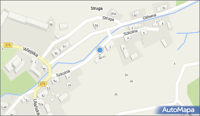 Struga, Szkolna, 2a, mapa Struga