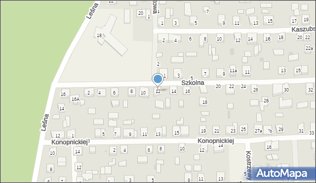 Strzebielino, Szkolna, 12, mapa Strzebielino