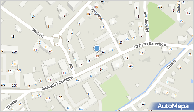 Strzegom, Szarych Szeregów, 19, mapa Strzegom