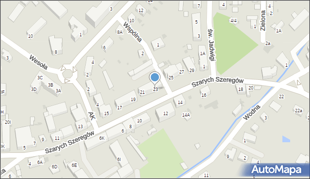 Strzegom, Szarych Szeregów, 23, mapa Strzegom