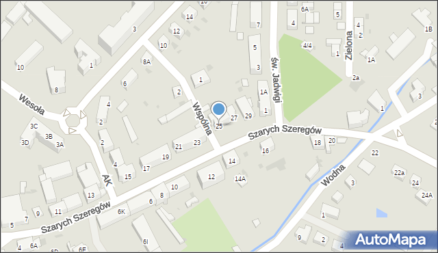 Strzegom, Szarych Szeregów, 25, mapa Strzegom