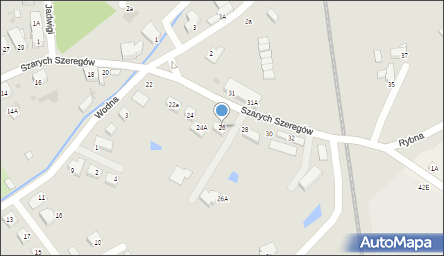 Strzegom, Szarych Szeregów, 26, mapa Strzegom