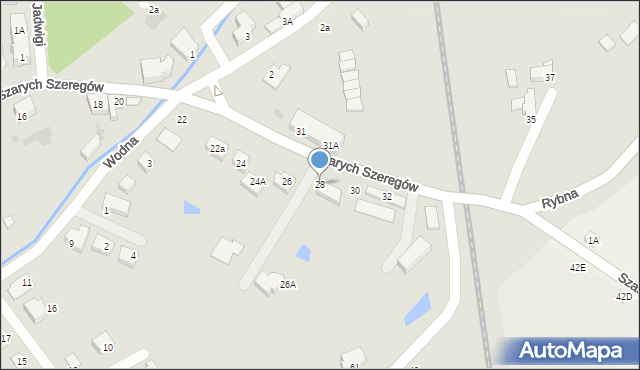 Strzegom, Szarych Szeregów, 28, mapa Strzegom