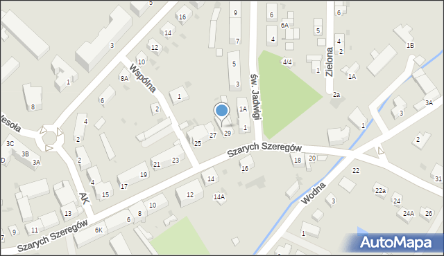 Strzegom, Szarych Szeregów, 29/2, mapa Strzegom