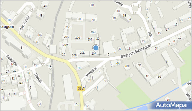 Strzegom, Szarych Szeregów, 3, mapa Strzegom