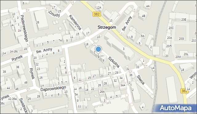 Strzegom, Szkolna, 4, mapa Strzegom