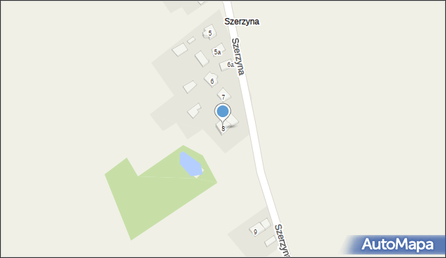 Strzelce, Szerzyna, 8, mapa Strzelce