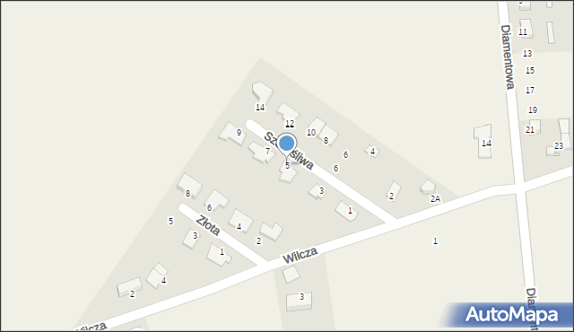 Strzelce Górne, Szczęśliwa, 5, mapa Strzelce Górne