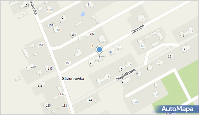 Strzeniówka, Szarotki, 6, mapa Strzeniówka