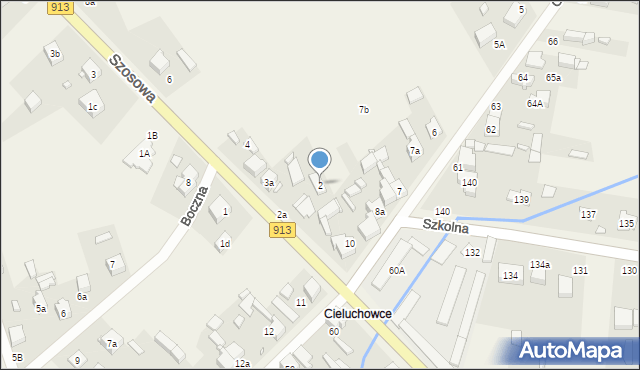 Strzyżowice, Szosowa, 2, mapa Strzyżowice